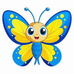 bee and butterfly silhouette vector illustration on white background