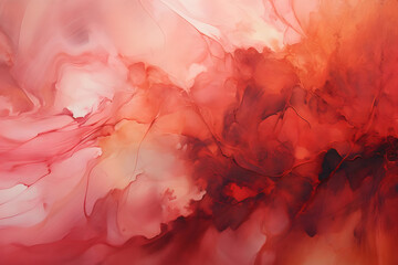 Crimson Cascade Chronicles, abstract landscape art, painting background, wallpaper, generative ai