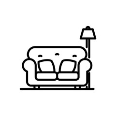 sofa icon vector in line style