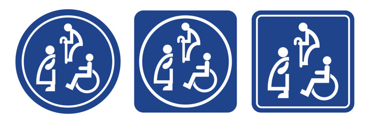 Toilet icons set, Accessible Rest Room.Vector illustration style is flat iconic symbol.	