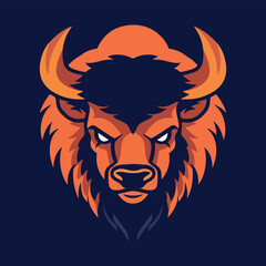 Angry bull head mascot vector illustration with isolated background