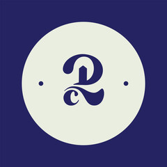 Vintage Monograms and Logos. number 2, letter D and letter C
