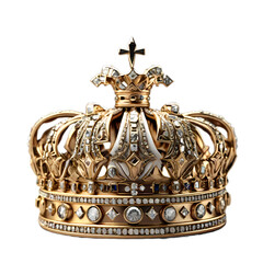 Gold and diamond crowns with beautiful antique gold accessories for kings and queens, type 225.