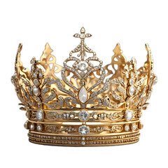 Gold and diamond crowns with beautiful antique gold accessories for kings and queens, type 219.