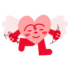 personnage en forme de c&oelig;ur cupidon