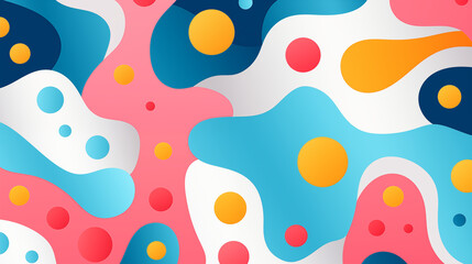 Modern Wavy Abstract Background with Polka Dots