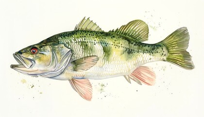 Fototapeta premium Watercolor, convey the peaceful yet dynamic nature of the fish