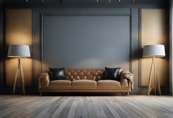 wall mock render 3d interior background Modern