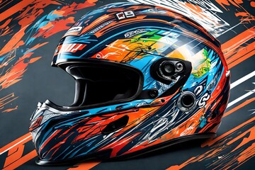 motorcycle helmet on a black background