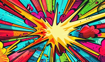 Abstract background with explosion of colors to the beat, pop style