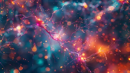 Neuronal cells are connected to each other in a network via synapses - 796741020