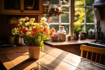 b'A Still Life of Flowers in a Vase by the Window'