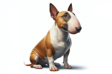 full body bull terrier isolated on white background