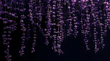 Glowing Lavender Sprigs Cascade in Radiant Purple Display