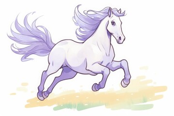 Obraz na płótnie Canvas lavender horse galloping