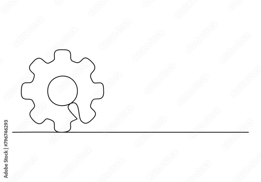 Poster setting icon continuous one line drawing vector illustration