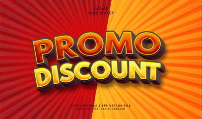 Promo DIscount editable text effect 3d Style Marketing.