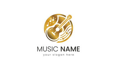 Fototapeta premium Melodic Elegance, A Sophisticated Music Logo Design