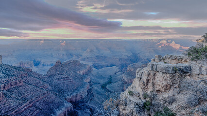 Grand Canyon High quality photo. As the sun sets, the majestic walls of the Grand Canyon are bathed...
