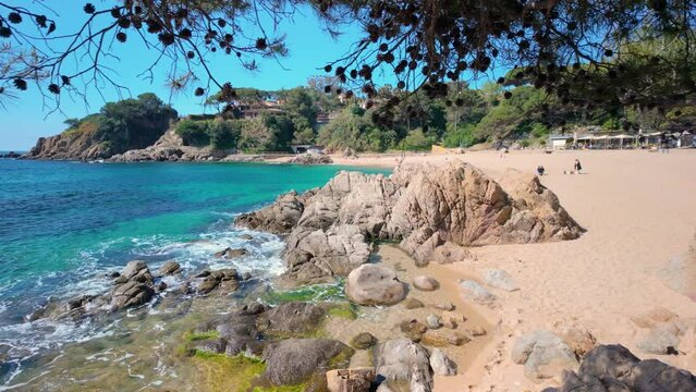 beach and rocks Cala sant francesc in girona spain