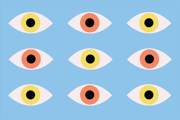 eyes pattern flat vector