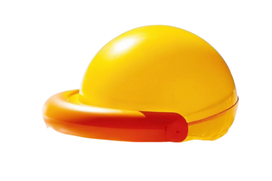 yellow hard hat on transparent background