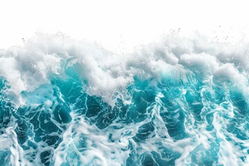 b'Blue and white ocean wave' - obrazy, fototapety, plakaty