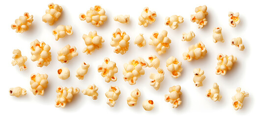 Popcorn isolated on white background,   generative AI 