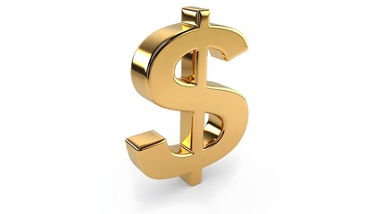Obraz premium Shiny Gold Dollar Sign Icon Symbolizing Finance and Economic Activities in Business