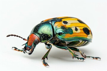 Naklejka premium b'A brightly colored beetle with a yellow spotted back'