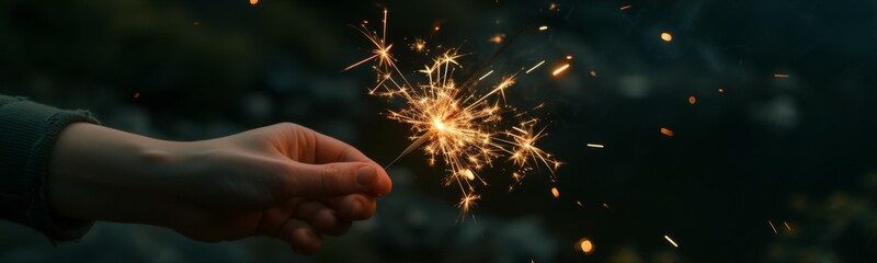 Sparklers as they explode and go into the night