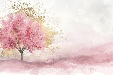 Tree watercolor background backgrounds outdoors painting.