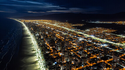 PRAIA GRANDE - EARLY EVENING - WATERFRONT AND LIGHTED CITY