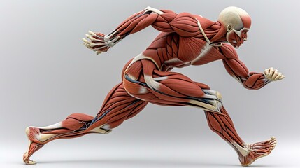 b'Running man muscle anatomy' - obrazy, fototapety, plakaty