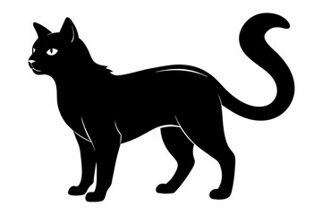 black cat silhouette vector illustration on white background