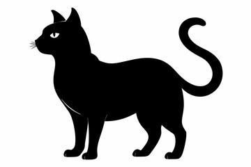 black cat silhouette vector illustration on white background