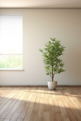Fototapeta na wymiar b'An empty room with a plant'