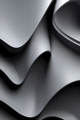 Black luxury abstract background with wavy shapes.