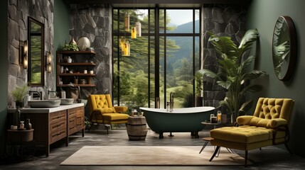 b'Bathroom With Amazing View' - obrazy, fototapety, plakaty
