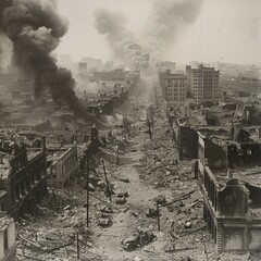 Aftermath of the East St. Louis Race Riot of 1917 - obrazy, fototapety, plakaty