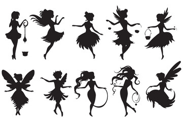 Fairy Silhouette vector illustration bundile