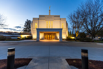 Winter Quarters Temple at night