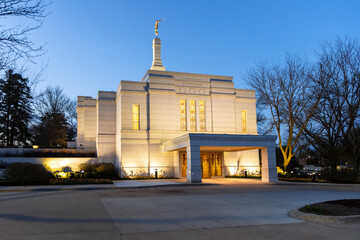 Winter Quarters Temple at night