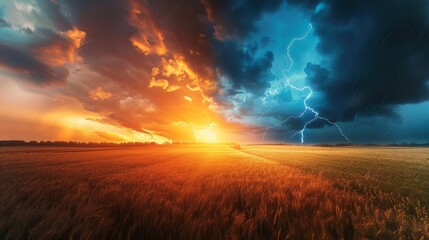 Explore the captivating harmony of opposites in this split landscape,  