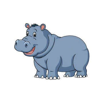 recommend clip art: Hippo Hand Drawn Cartoon Style Illustration