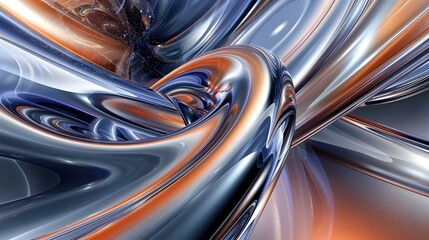 Swirling Cosmic Vortex: A Mesmerizing 3D Render of Deep Blues and Purples with Glittering Stars and