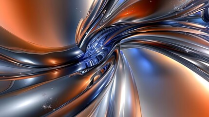 Swirling Cosmic Vortex: A Hypnotic 3D Abstract Space Render