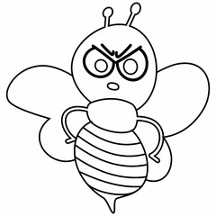 Bee drawing line design summer.
