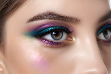 Obraz premium close up of beauty eye with makeup