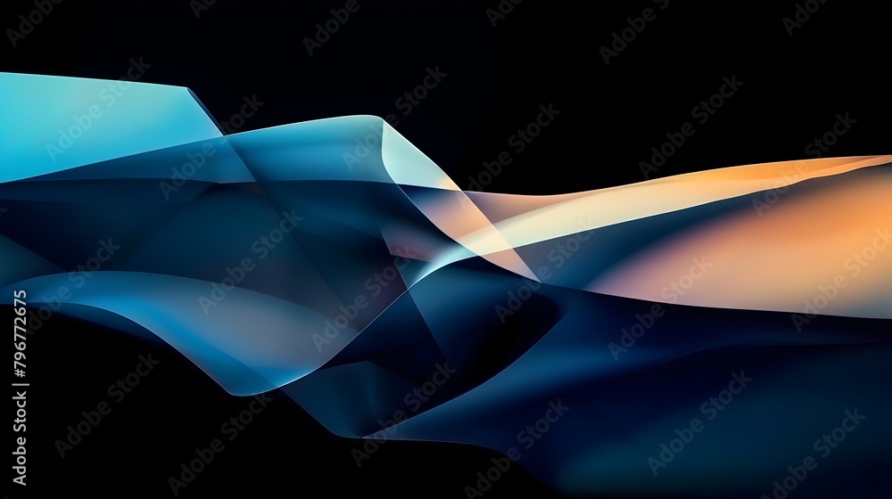 Poster flowing digital waveform in seamless motion across the screen